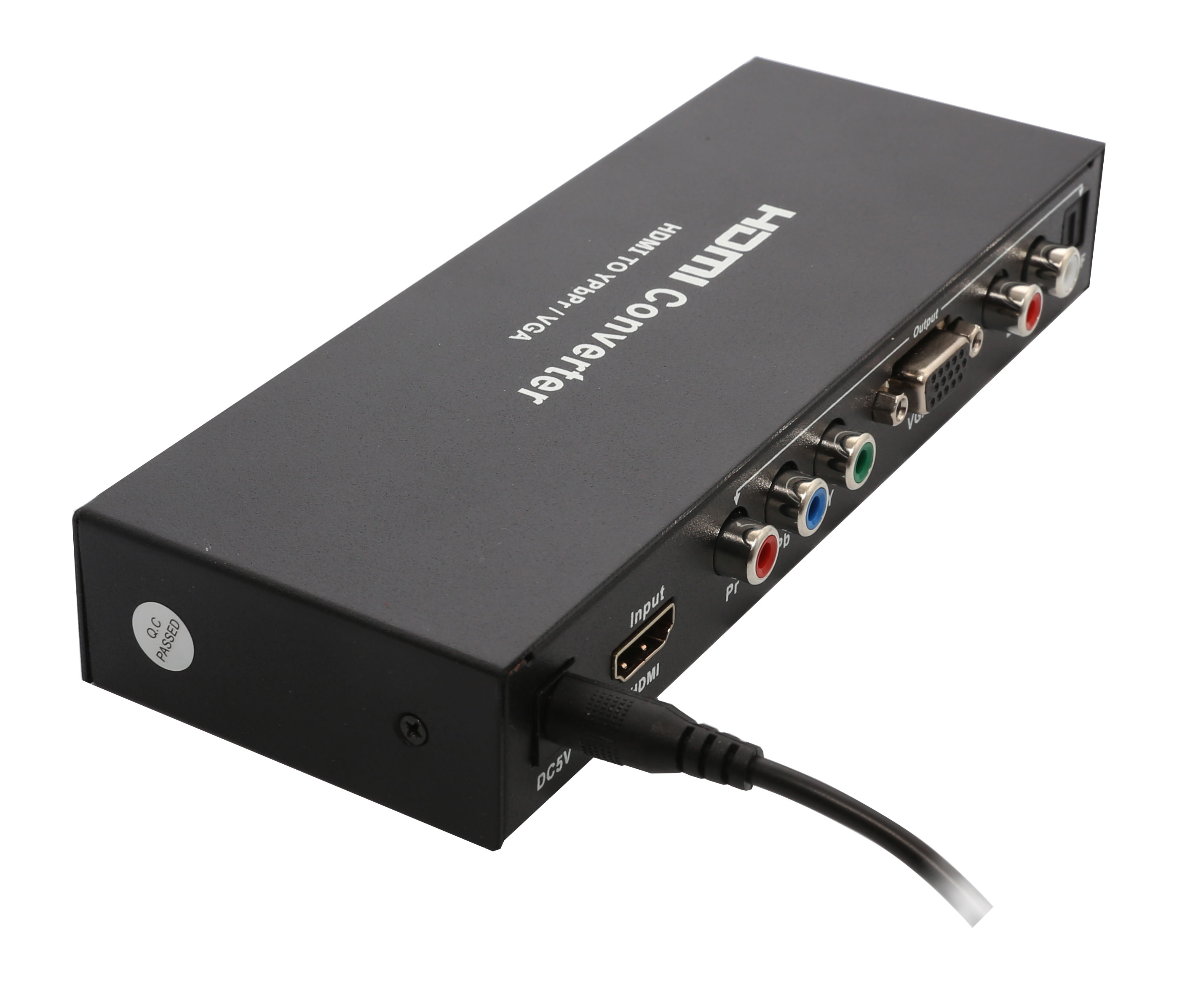 HDMI to VGA+YPbPr+Audio Converter, Input Signal Connection (HDMI), Output Signal Connections (YPbPr, VGA), Output Audio Connections (L/R Analog, SPDIF), Video Output up to 1080p, Black Color - image 4 of 5