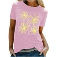 thumbnail image 2 of Summer Savings! Short Sleeve T Shirts Womens Tops Dressy Casual V Neck Cute T Shirts for Women Graphic Teen Tops, 2 of 5