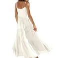 thumbnail image 3 of Weardear Women’s Summer Casual Loose Sleeveless Spaghetti Strap Asymmetric Tiered Beach Maxi Long Dress, 3 of 5