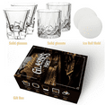 thumbnail image 4 of WhiteRhino Premium Glass Whiskey Glasses Set of 6 with Ice Ball Molds,11oz Old Fashioned Cocktails Scotch Glasses for Bar Drinkware,Clear, 4 of 6