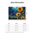 thumbnail image 5 of Naloa Vintage Starry Sky Sunflower Flannel Blankets - Thick and Warm Blanket for Winter, Soft Fuzzy Plush King Blanket for All Seasons60"x50", 5 of 6