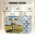 thumbnail image 2 of 4Pcs Pot Holder for Kitchen, Rustic - Textured Cow Art Composition Square Heat Resistant Hotpads, 8x8in Non Slip Dirt-Proof Kitchen Cook Oven Potholders Machine Washable, 2 of 5
