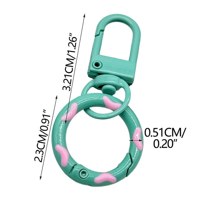 JASKFLY Candy-Colored Donut Buckle 3 Pack Candy Colored Donut Keychains Spring Hook and Door Knob Combo with Colorful Enamel Coating,Tools/Office|Alloy,N