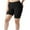 Black, variant on Tumotour Yoga Shorts For Women Plus Size Yoga Shorts Solid Color Lace Elastic High Waisted Running Workout Gym Shorts Sports Shorts