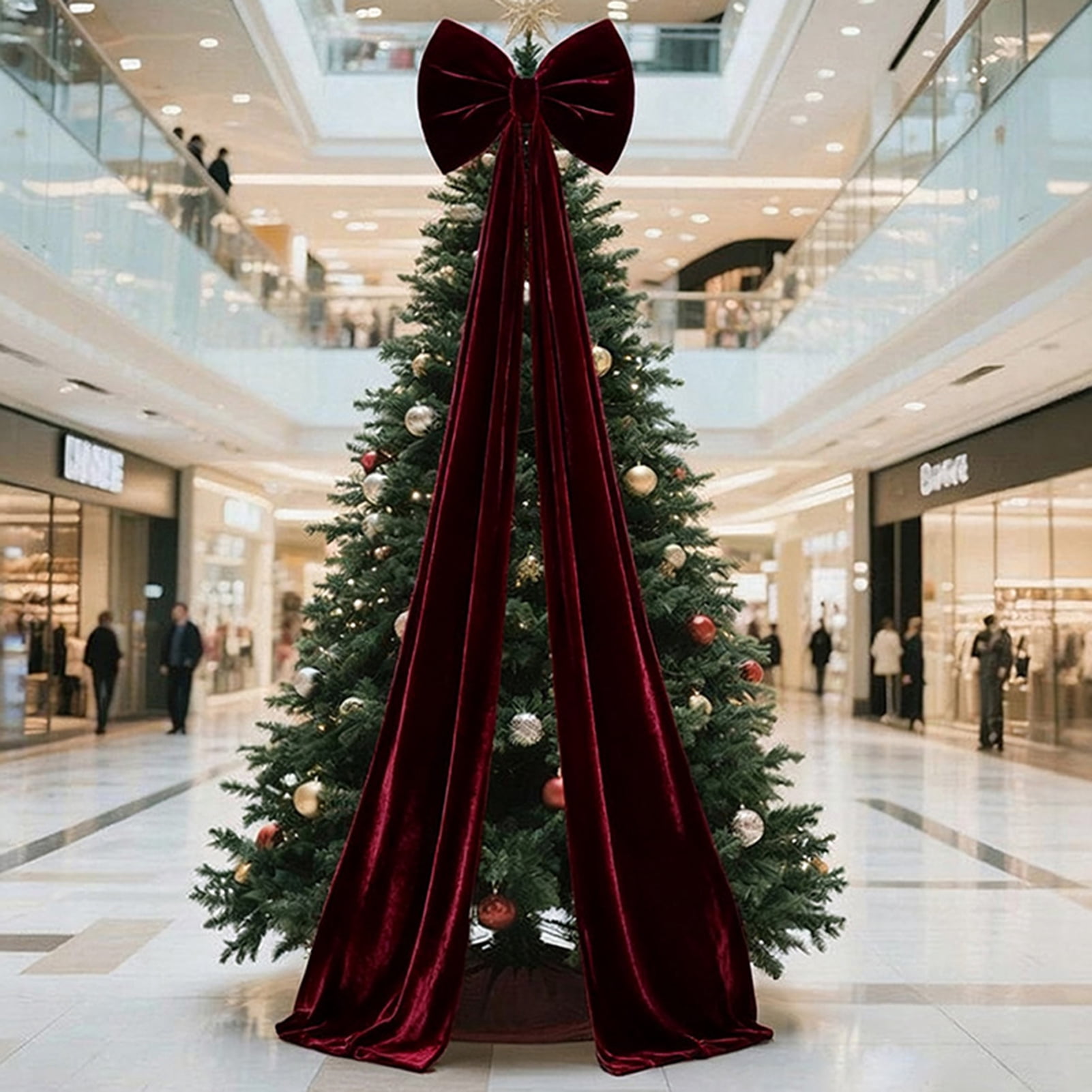 Dserfhy Large Christmas Tree Topper Bow Red Velvet Ribbon Gift Bows for Home Wreath Birthday Wedding Party Room Wall Backdrop Decoration