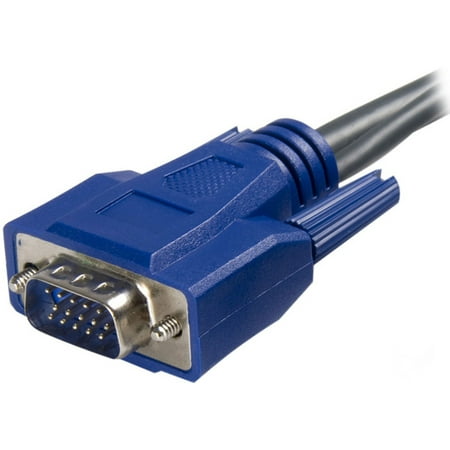 SVUSBVGA6 StarTech 1.8m パソコン自動切替器専用極細KVMケーブル 2 in 1 USB/VGA KVMケーブル ブラック D-Sub 15ピン オス - USB A / D-Sub 15ピン オス