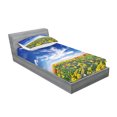 thumbnail image 2 of Ambesonne Colorful Fitted Sheet & Pillow Sham Set, Flowers Cloudy Sky, Twin, Multicolor, 2 of 2