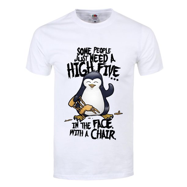 Psycho Penguin - Camiseta High Five para Hombre (Blanco)