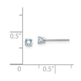 thumbnail image 2 of 14k White Gold 3mm Aquamarine Stud Earrings - Measures 3x3mm Wide, 2 of 2