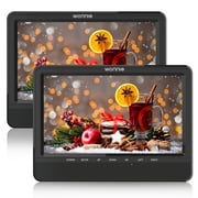 Wonnie Premium 10" Dual DVD Players for Car( a DVD Player + a Monitor), Big Screen with More Shocking, Best Gift for Kids