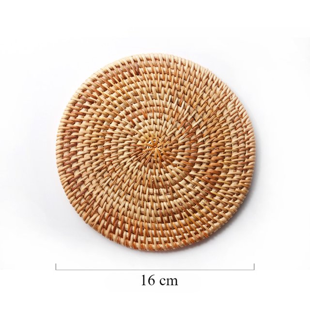 Posavasos de ratán para mesa, posavasos de ratán tejido natural, posavasos para tazas, tazas, té, café, manteles individuales, accesorios de cocina hechos a mano