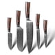 thumbnail image 1 of Cuchillo de Chef Japonés, Cuchillos de Cocina Profesionales de 5 Piezas, Cuchillo para Cortar de Acero Inoxidable con Alto Contenido de Carbono y Mango de Madera de Pakka Roja, 1 of 6