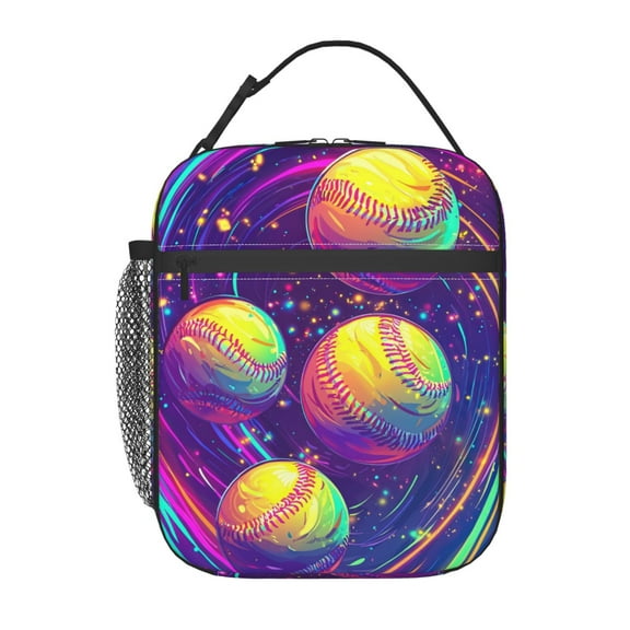 Softball Lunch Box Reusable Portable Lunch Bag Tote Bag for Work Picnic Hiking