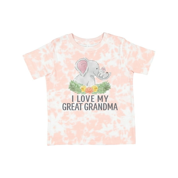 Inktastic I Love My Great Grandma Cute Elephants and Spring Flowers Boys or Girls Toddler T-Shirt