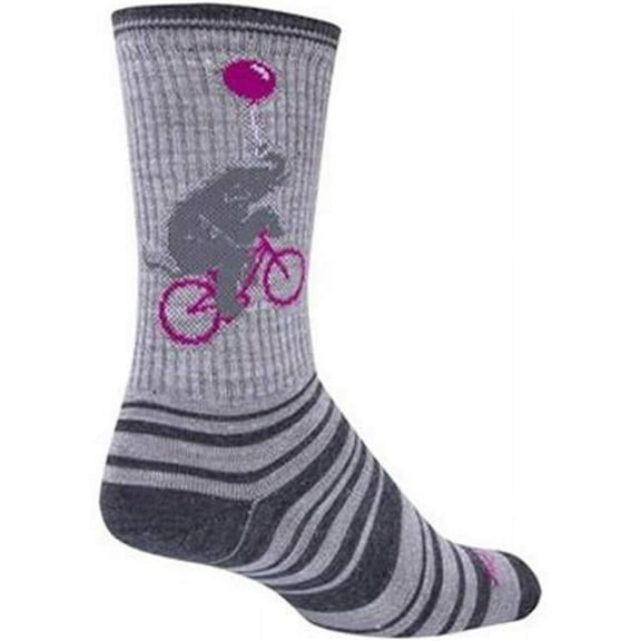 SockGuy Wool Catz Socks 6 inch Gray Yellow Red Large X-Large Unisex Synthetic