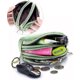 thumbnail image 3 of Monedero de piel auténtica CHAO tres cremalleras verde claro capacidad triple bolsa reemplazable, 3 of 5