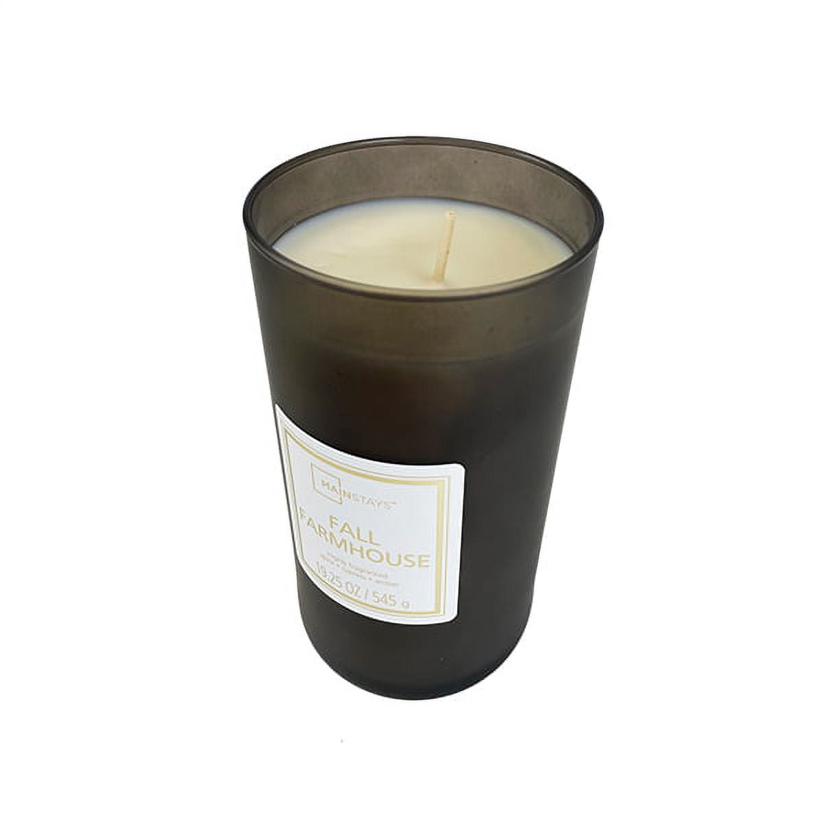 Mainstays Fall Farmhouse Frosted Glass Single-Wick Candle 19 oz