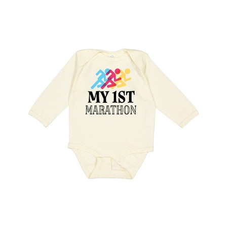 

Inktastic My 1st Marathon Race Boys or Girls Long Sleeve Baby Bodysuit