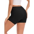 thumbnail image 3 of INSPIRE CHIC Women's Tummy Control Boyshorts Mid-Waisted Butt Lifting Lightweight Seamless Slip Shorts S Black, 3 of 5