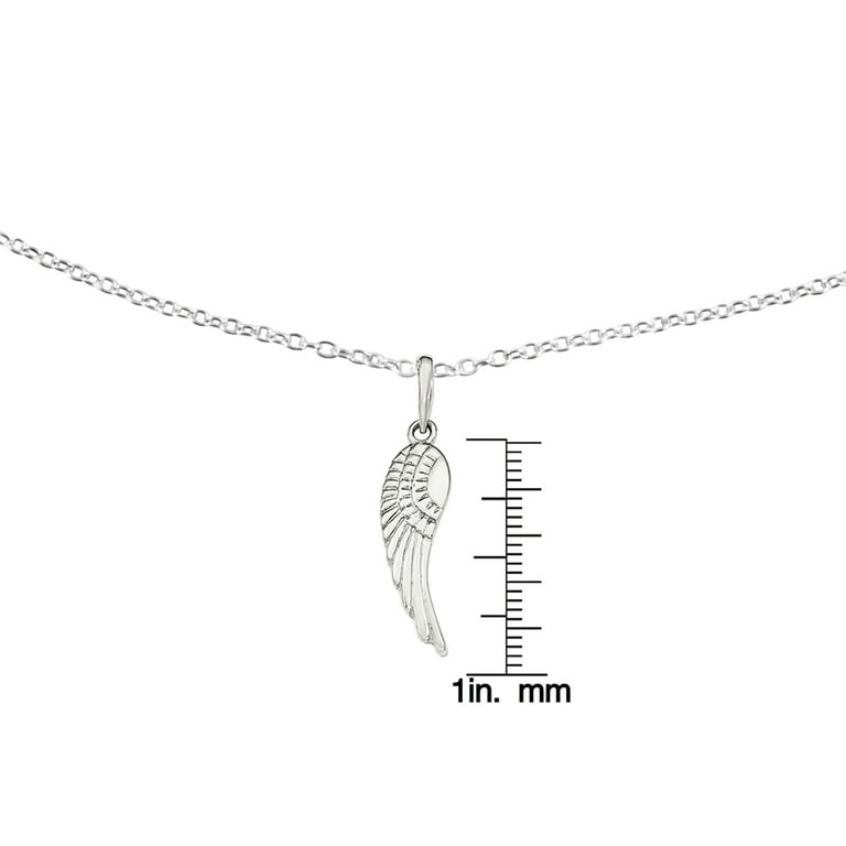 Sterling Silver Textured Angel Wing Pendant Sterling Silver Textured Angel Wing Pendant