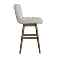 thumbnail image 5 of Armen Living Elias Brown Solid Wood Upholstered 30" Bar Height Swivel Barstool with Morning Fog Fabric Seat, 5 of 7