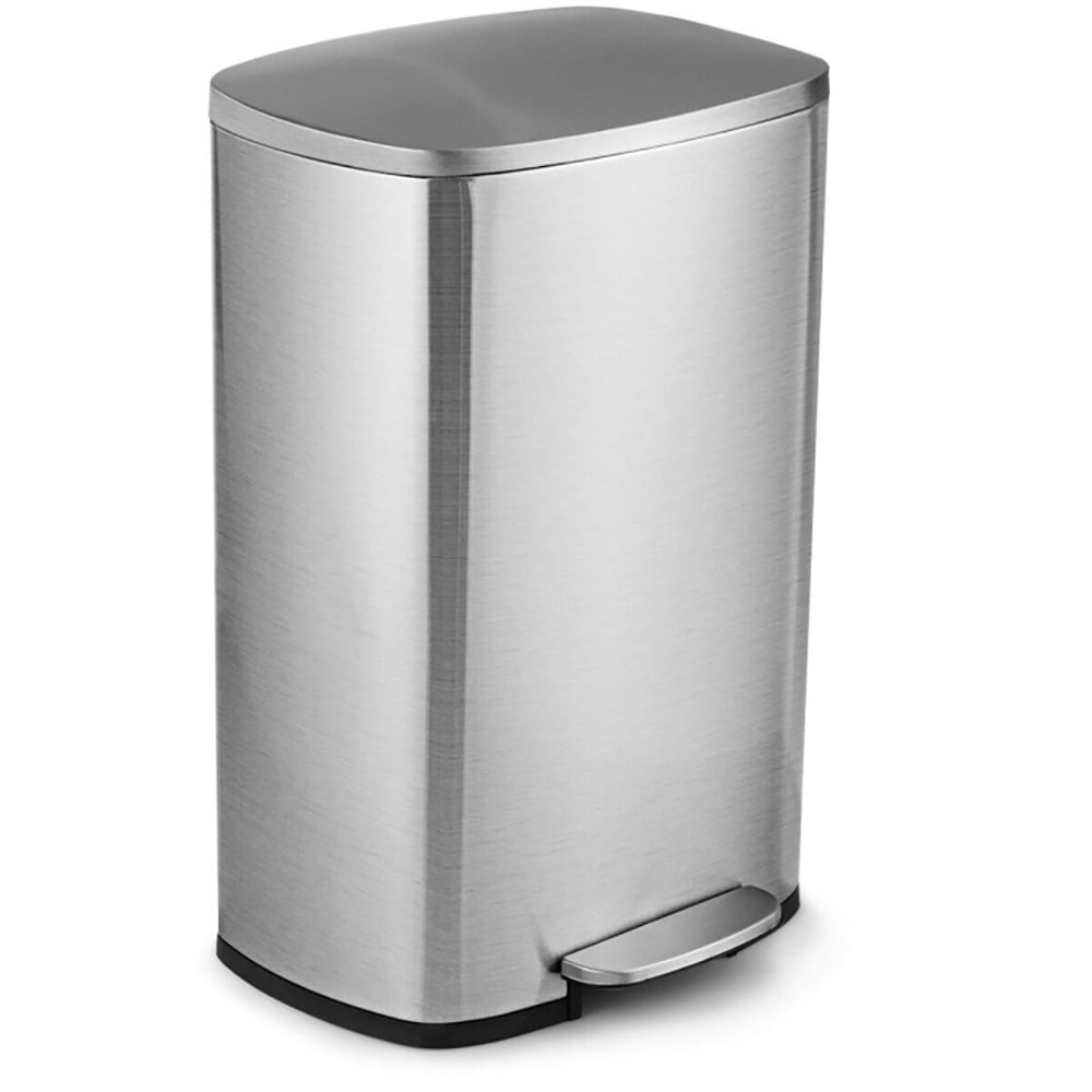 Resenkos 13.2 Gallon Stainless Steel Trash Garbage Can with Bucket, Metal Kitchen Step Recycle Bin, Metal Dustbin