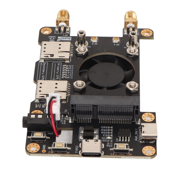 Computer Board, ABS PCB 3G 4G LTE Base HAT Built in Fan with SIM Card Slot for LM960 LE910V2