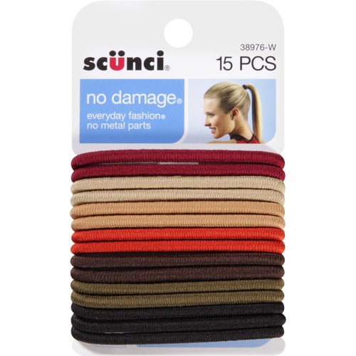 Scunci No Damage Hair Ties, Nature, 15 count