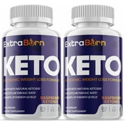 (2 Pack) Extra Burn Keto - Supplement for Weight Loss - Energy & Focus Boosting Dietary Supplements for Weight Management & Metabolism - Advanced Fat Burn Raspberry Ketones Pills - 120 Capsules
