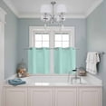 thumbnail image 3 of 2 Panels Kitchen Tier Curtains 39 Inch Length, Linen Mint Green Grommets Window Treatment Curtain, Modern Minimalist Pure Solid Color Thermal Curtains Drapes for Living Room/Bathroom, 3 of 9