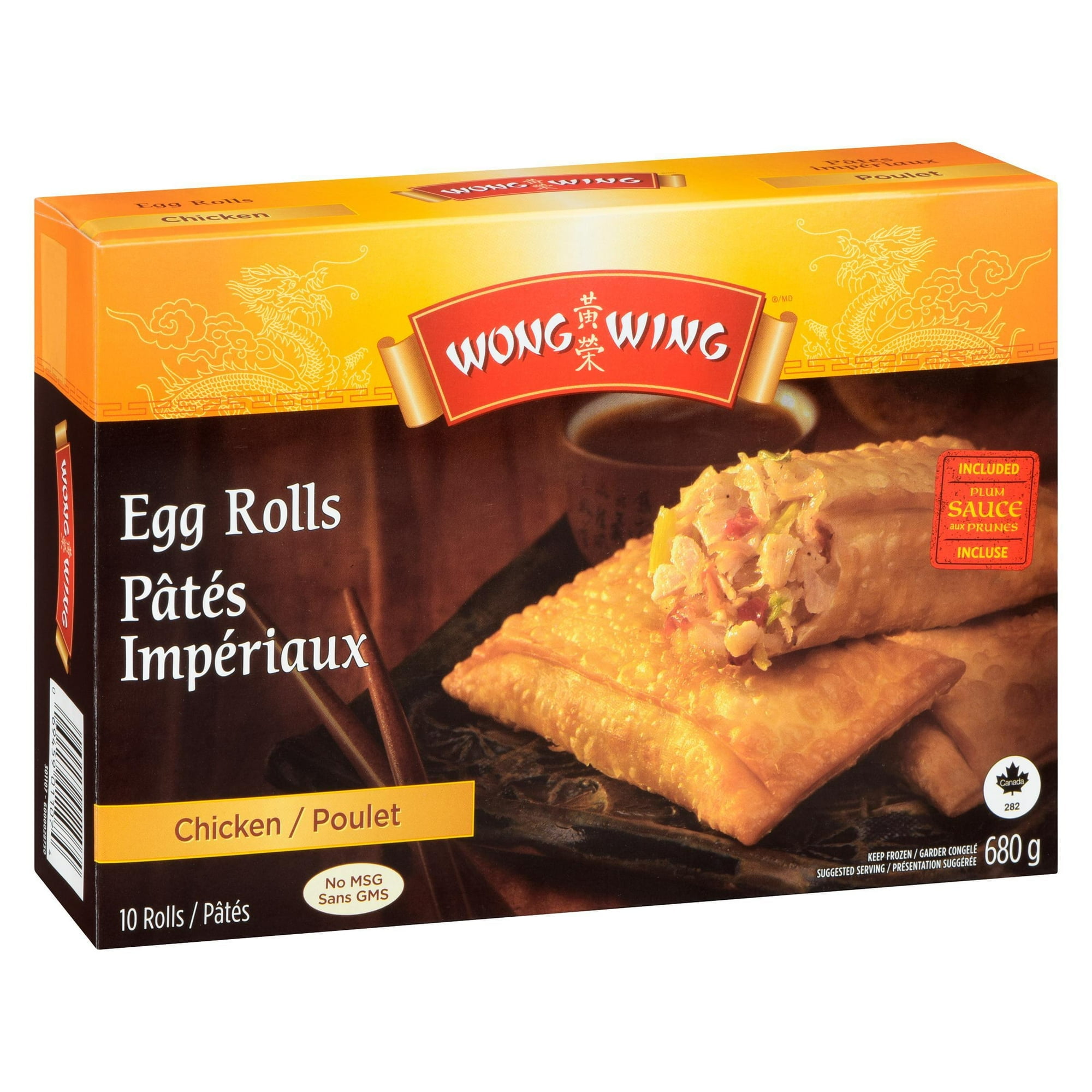 Pâtés Impériaux au poulet Wong Wing 10 pâtés au poulet avec sauce