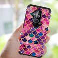 thumbnail image 7 of FINCIBO Purple Hybrid Case Hard Plastic TPU Slim Back Cover for Alcatel 7 Folio 6062W 6", Pink Mermaid Scales, 7 of 7