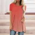 thumbnail image 2 of XWSHYW Sexy Tops for Women , Round Neck Short Sleeve Long T-shirt Blouse Loose Tops, Sizes S-2XL, 2 of 4