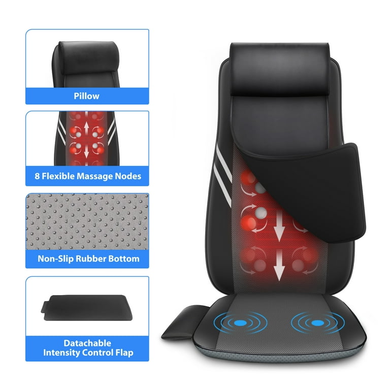 Snailax Shiatsu Neck and Back Massager with Heat, Deep Kneading Massage  Chair Pad, Seat Cushion Massager with Gel, Gifts 