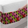 thumbnail image 2 of Rose Bed Skirt, Romantic Theme Flower Petals Bouquets Lovers Valentine's Days Blossoms, Elastic Bedskirt Dust Ruffle Wrap Around for Bedding Decor, 4 Sizes, Lime Green and Multicolor, by Ambesonne, 2 of 2