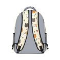 thumbnail image 3 of Multicolor Cat and Fishbone Beige Pattern Backpack for School, Cute School Bag with Adjustable Shoulder Straps and Padded Back, 15.3"x11"x6.7", 3 of 5