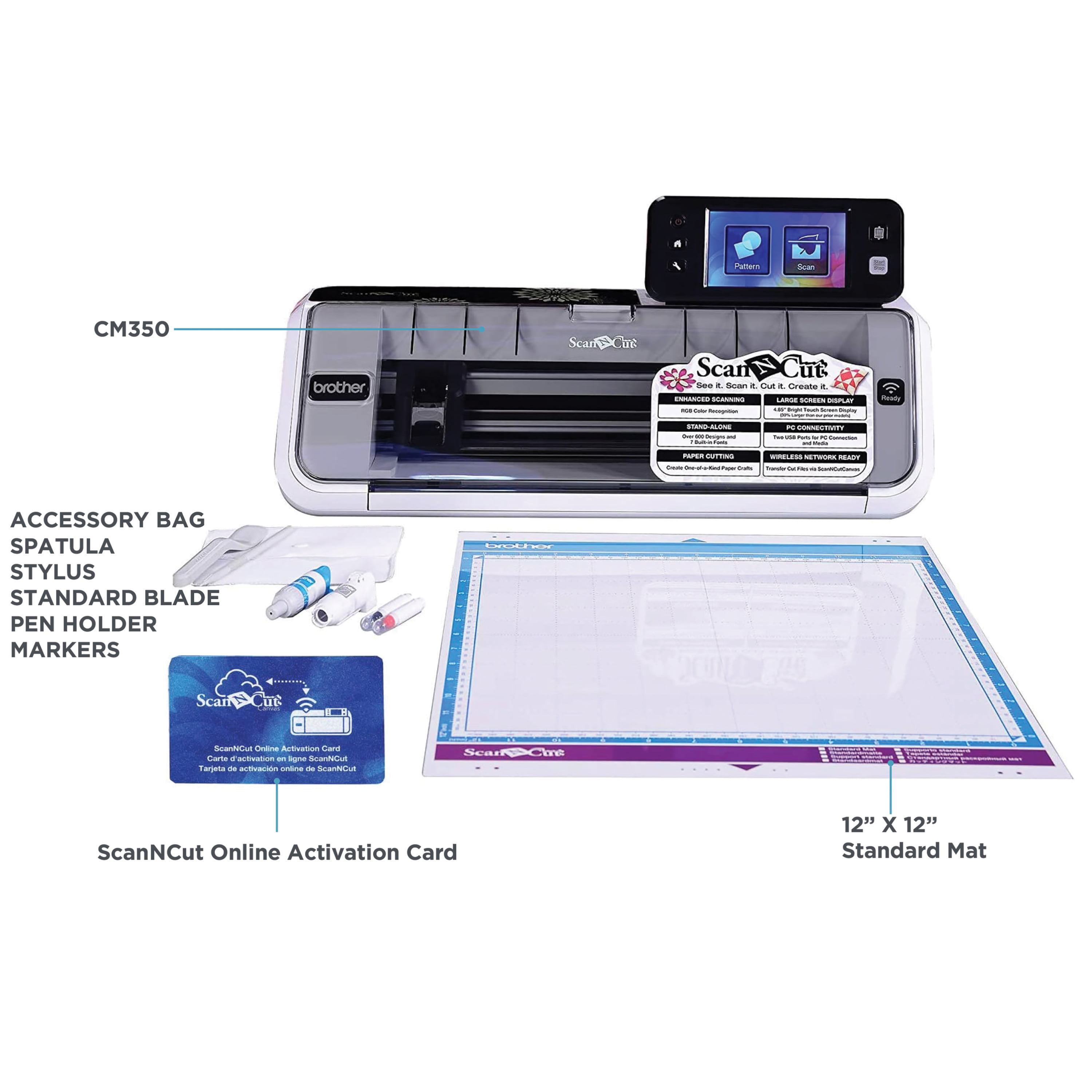 Brother ScanNCut CM350e Electronic Cutting Machine with Scanner and LCD Walmart.com