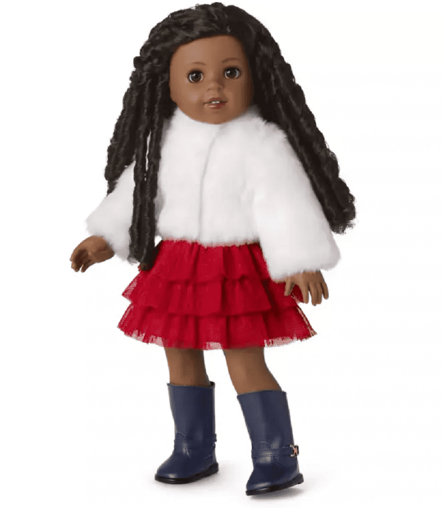 American Girl Doll Outfit Soft as Snow Fur Jacket Janie and Jack Clothes for 18" Dolls