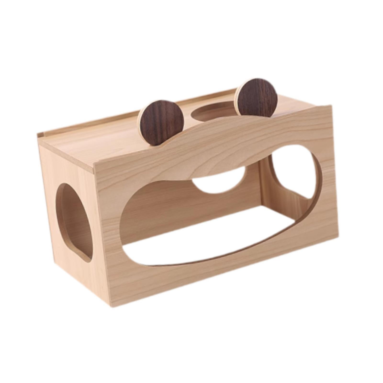 balikha Hamster Wood House Peep Shed Wheel Ind Surprise, Cabin, Retreat Cage Accessories Mouse Dwarf Hamster Exploration Toys for Lemming S