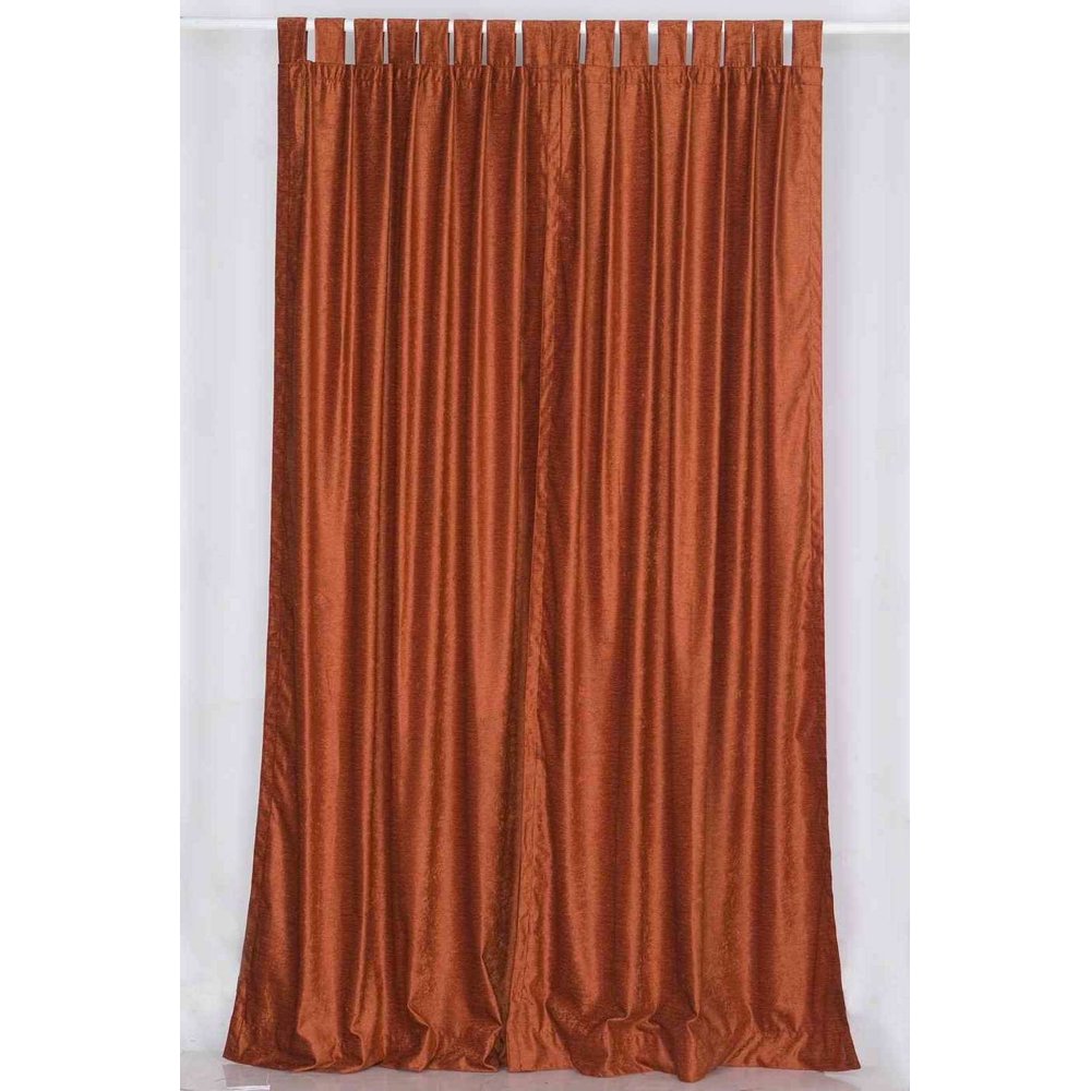 LinedRust Tab Top Velvet Curtain / Drape / Panel 80W x 96L Piece