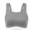thumbnail image 6 of Deyllo Women's Sports Bras Plus Size High Impact Full Support Non-padded Wireless Workout Running Exercise Bra Activewear, Gray 46B, 6 of 13