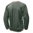thumbnail image 5 of WTOBBY Men's Raglan Sleeve Henley Top with Button Lapel, Colored Cotton Fabric, and Four-Button Front for Base Layer Casual Wear Comfort Fit Long Sleeve Shirt ,Green L, 5 of 6