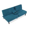 thumbnail image 6 of Serta Princeton Modern Futon with Pull Down Drink Tray, Teal Fabric, 6 of 7