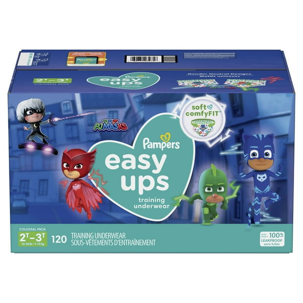 Pampers Easy Ups PJ Mask Training Pants Boys Size 2T/3T 120 Count