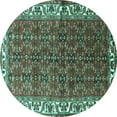thumbnail image 1 of Ahgly Company Indoor Round Persian Turquoise Blue Traditional Area Rugs, 8' Round, 1 of 4