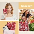 thumbnail image 6 of 5 Pack Foldable Shopping Bag,Red Christmas Snowflake Pattern Reusable Grocery Bags with Pockets,Large Reusable Tote Bags with Handles Waterproof & Lightweight, 6 of 6