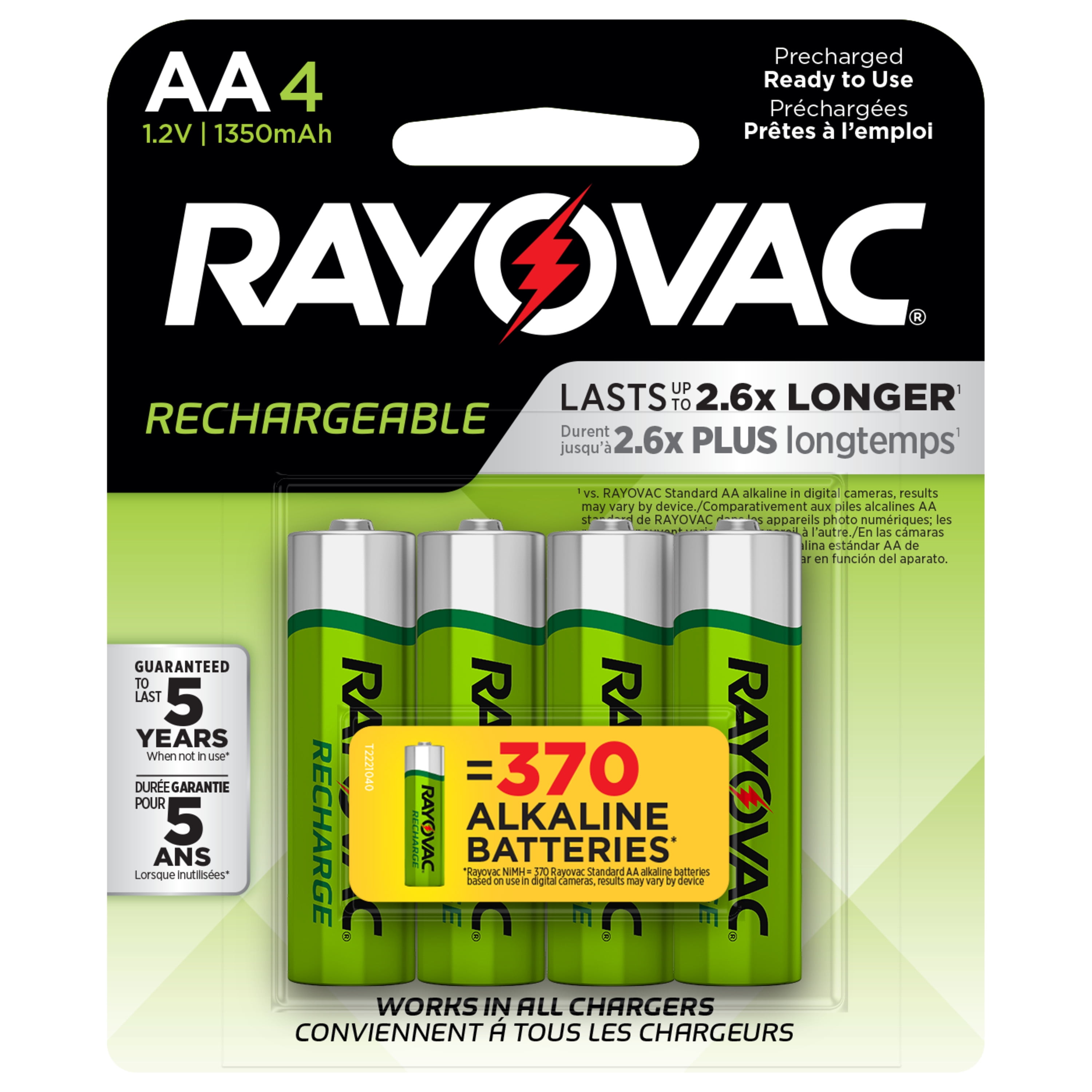 AAA Rechargeable Batteries Rayovac Easy Charger for AA 