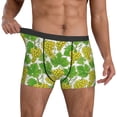 thumbnail image 3 of Men's Boxer Briefs, Cute Lime Green Grape Soft Comfy Mens Underwear Boxer Briefs Breathable With Widen Waist, 3 of 7