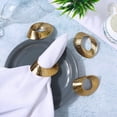 thumbnail image 5 of Set of 12 Handcrafted Napkin Rings - Aluminum Round Napkin Holders for Dining Table Décor (Metallic Gold), 5 of 7