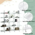 thumbnail image 6 of 5 Tier Bookshelf, Tall Bookcase Shelf Storage Organizer, Vintage Industrial Book Shelf for Bedroom, Living Room and Home Office, Solid Wood Bookshelf, Metal Frame with MDF Board, White, 6 of 7